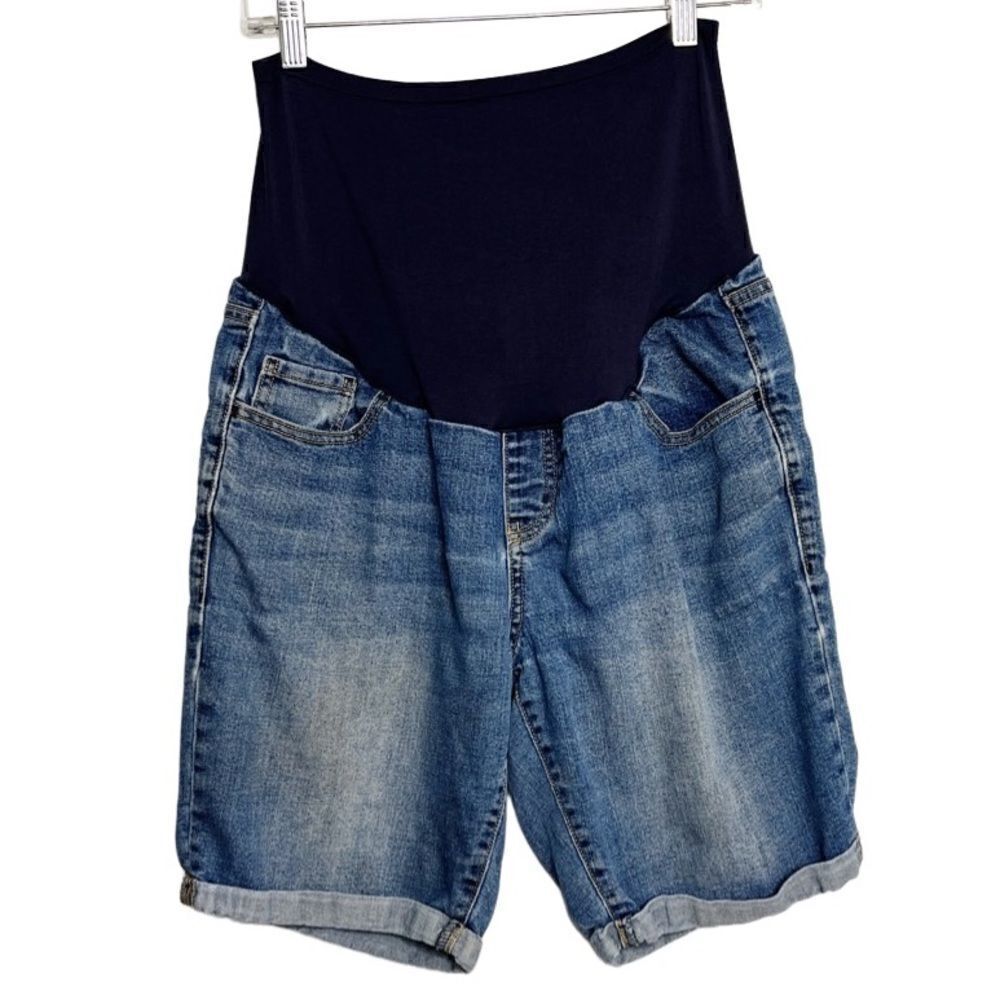 Old Navy High Waisted Maternity Shorts Blue Denim Size 12